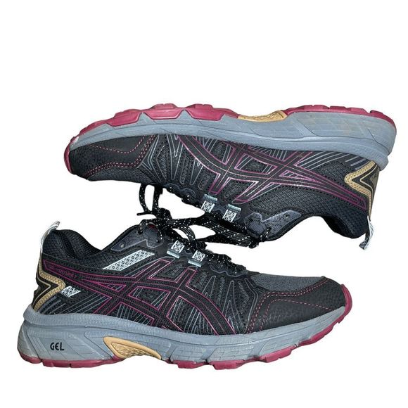 ASICS GEL-Venture 5 Carbon/Pink Size 8 - Picture 2 of 8